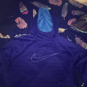 Nike hoodie navy blue and light blue.